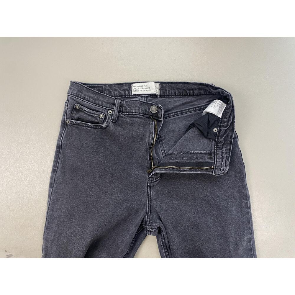 Abercrombie & Fitch Ankle Straight Ultra High Rise Jeans Womens 8/29 Black 28x26 - Picture 5 of 13